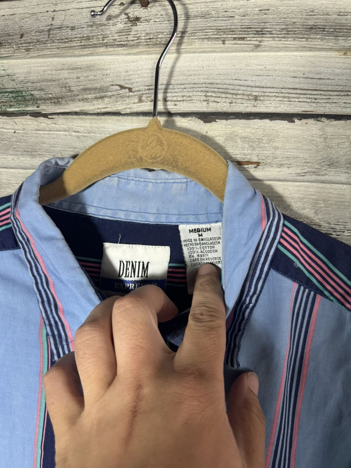 Vintage Vintage 90s Striped Button Up Shirt Size US M / EU 48-50 / 2 - 4 Thumbnail