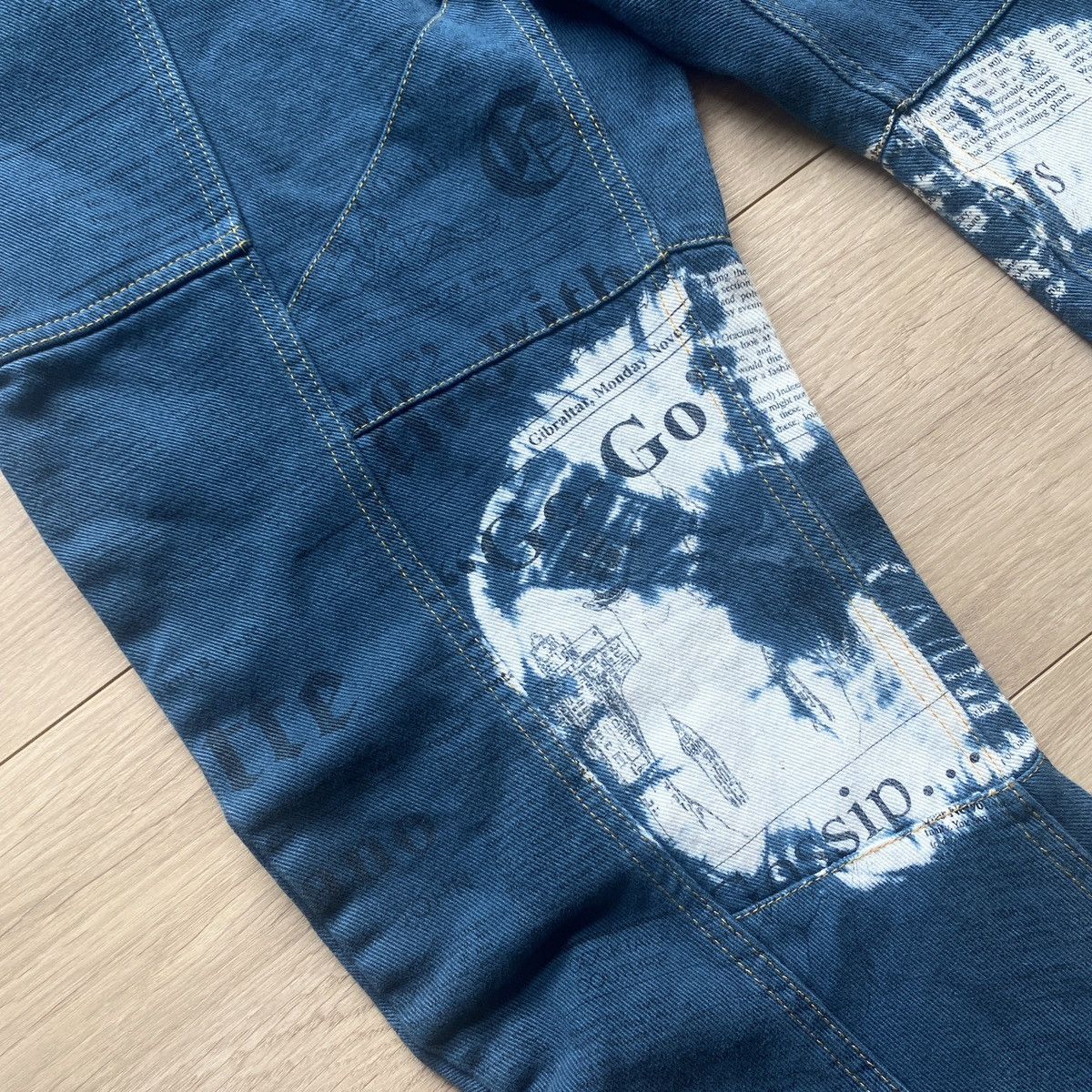 John Galliano S/S 2006 John Galliano Star Panel Gazette J-Cut Jeans Size US 33 - 4 Thumbnail