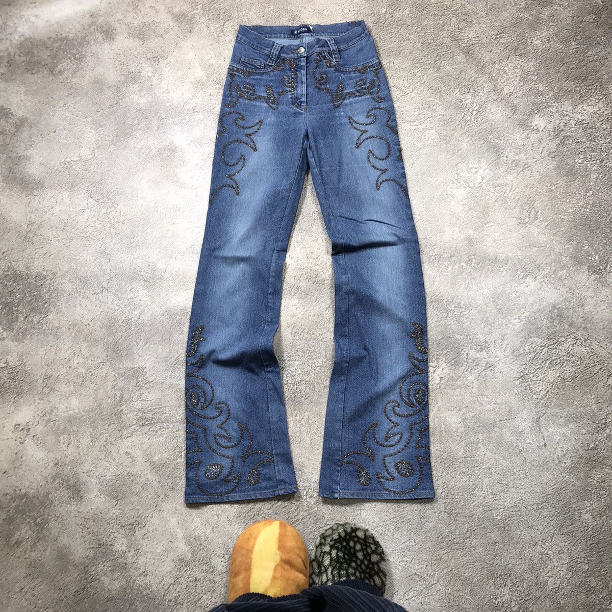 Vintage Vintage Y2K Baggy Flared Distressed Jeans Japanese Grunge Size 22" - 1 Thumbnail
