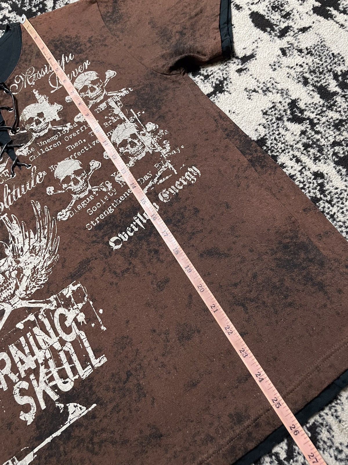Hysteric Glamour Beaumere poem gothic skull punk double layer acid wash Size US M / EU 48-50 / 2 - 14 Thumbnail