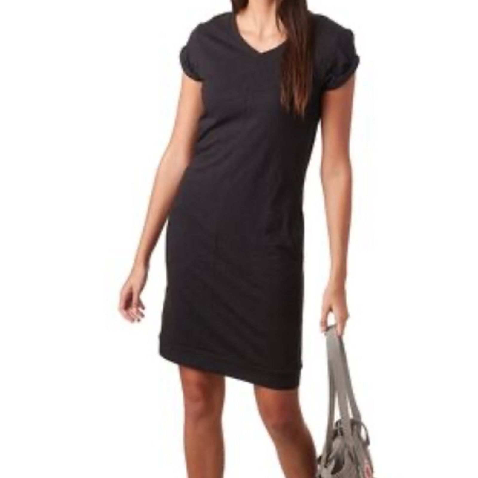 Pacific Trail Pacific Trail Black V-Neck T-Shirt Dress Size L / US 10 / IT 46 - 1 Thumbnail