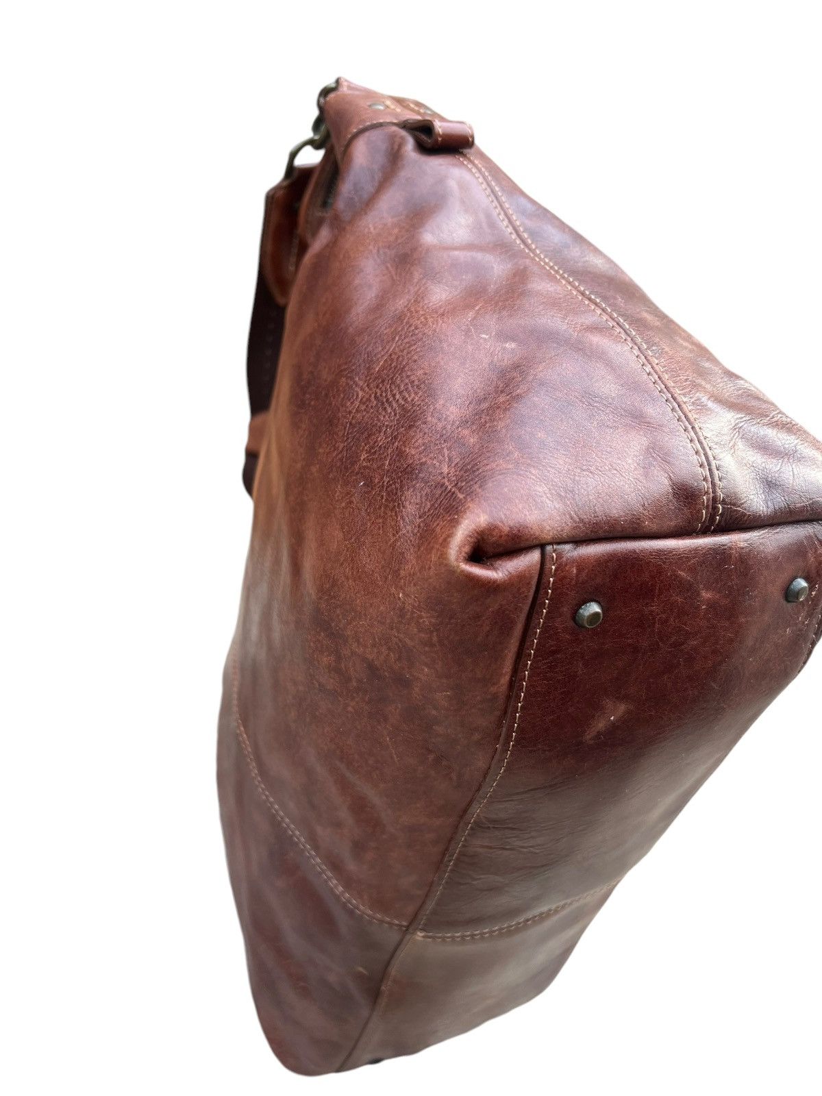 Leather Vintage Aniary Japan Distress Patina Leather 2 Way Bag Size ONE SIZE - 17 Thumbnail