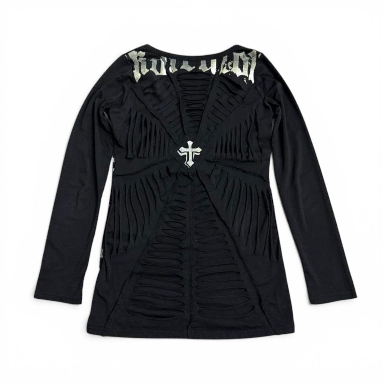 Japanese Brand Punk Distressed Spiderweb Graphic Longsleeve Top Size S / US 4 / IT 40 - 7 Thumbnail