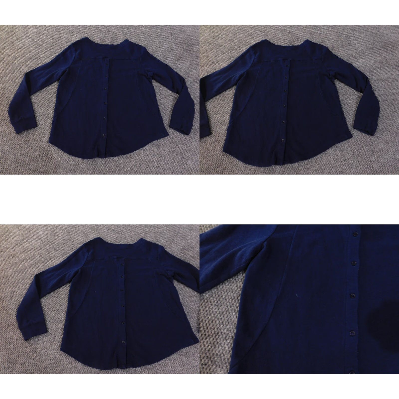 Vintage Crown & Ivy Sweater Small Blue Womens Pullover Crew Neck Dolman Sleeve Knit Cotton Logo Button Size S / US 4 / IT 40 - 8 Thumbnail