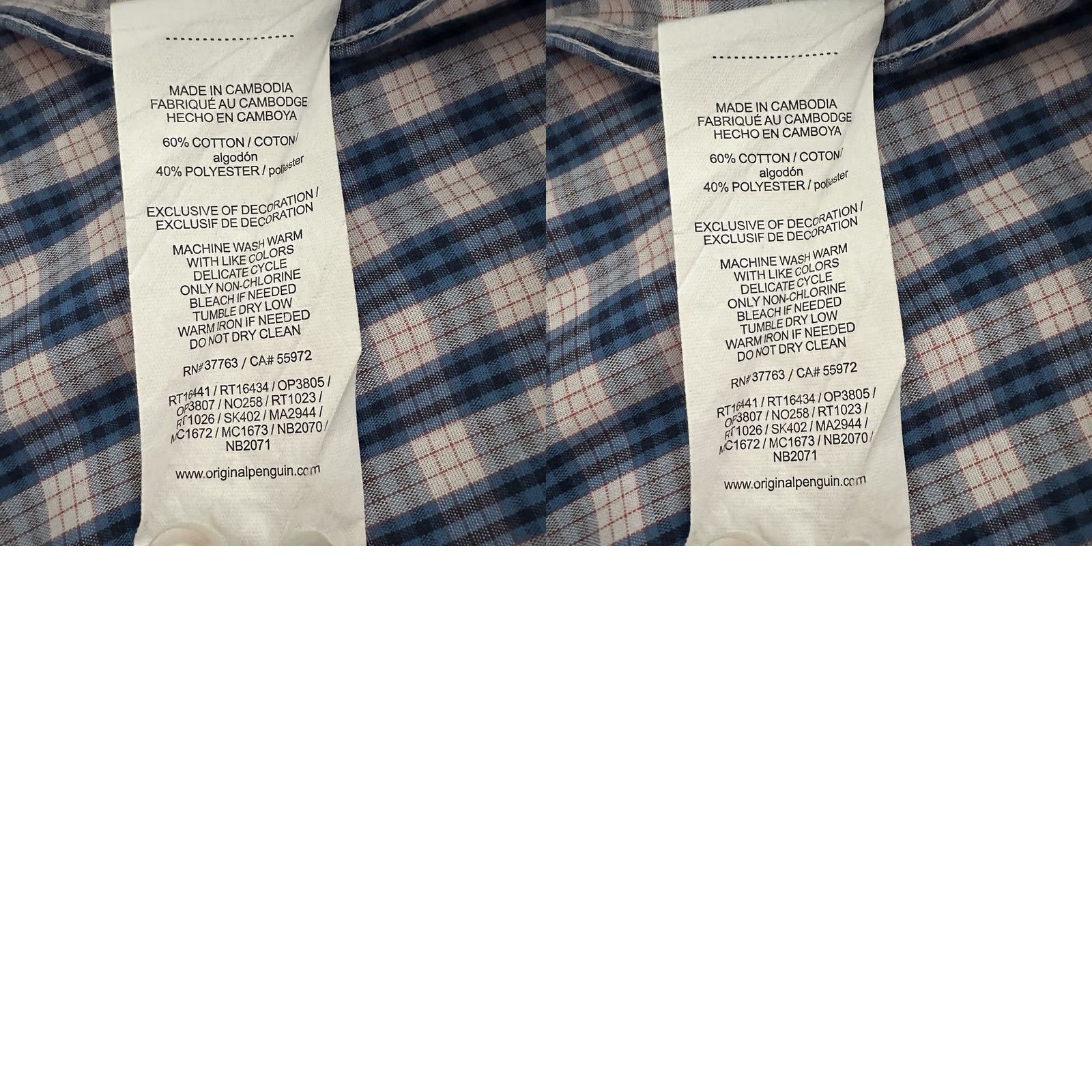 Original Penguin Original Penguin Plaid Button-Up Shirt Mens M Blue Long Sleeve XS? Size US M / EU 48-50 / 2 - 8 Thumbnail