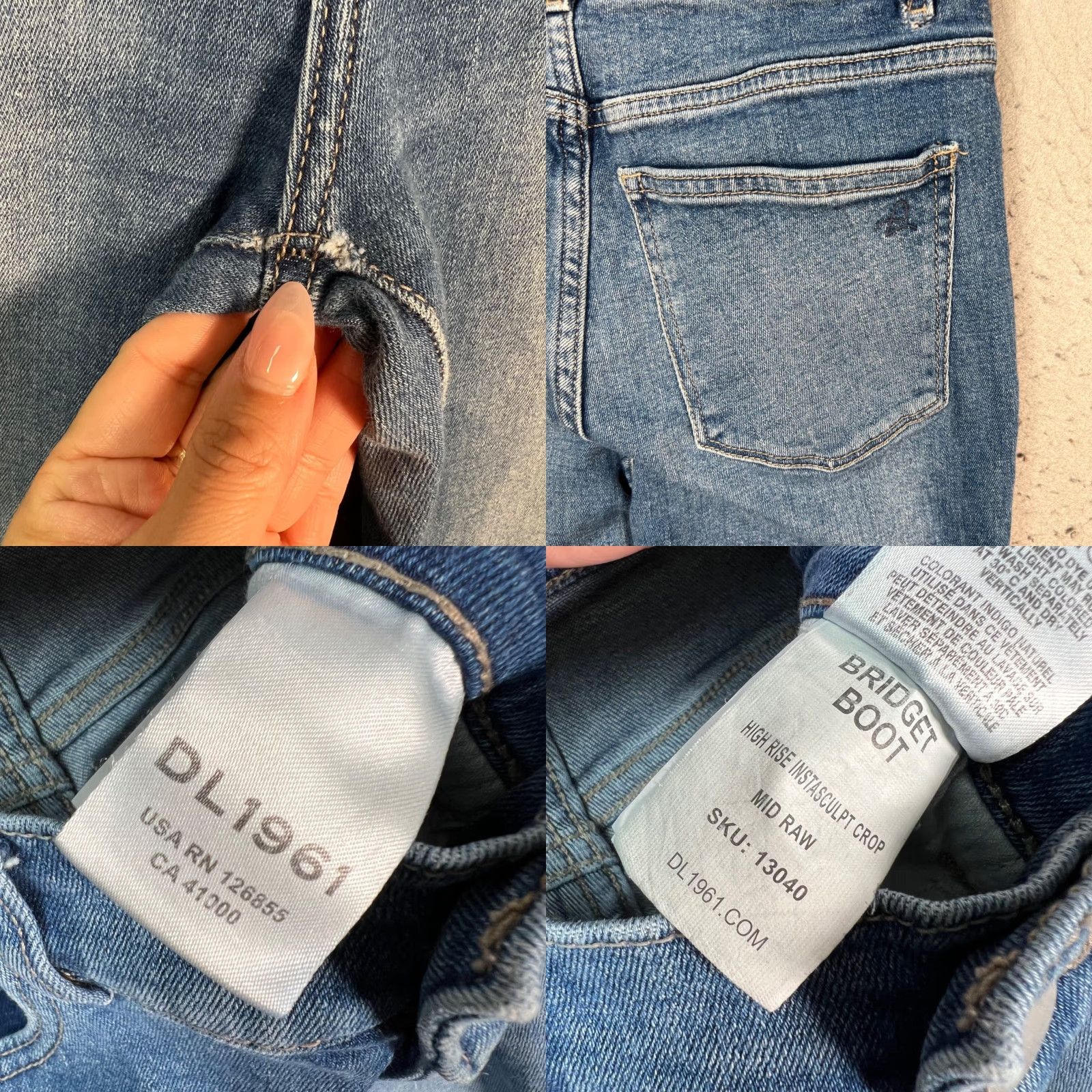 DL1961 DL1961 Bridget High Rise Instasculpt Crop Denim Blue Jeans Womens Size 26 Size 26" / US 2 / IT 38 - 9 Thumbnail