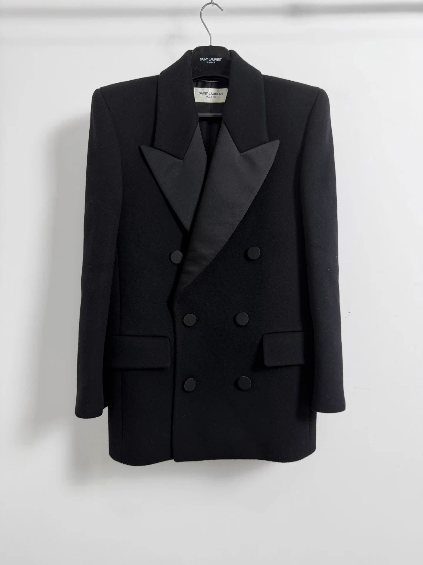 Saint Laurent SLP 23FW black tux blazer oversize 46