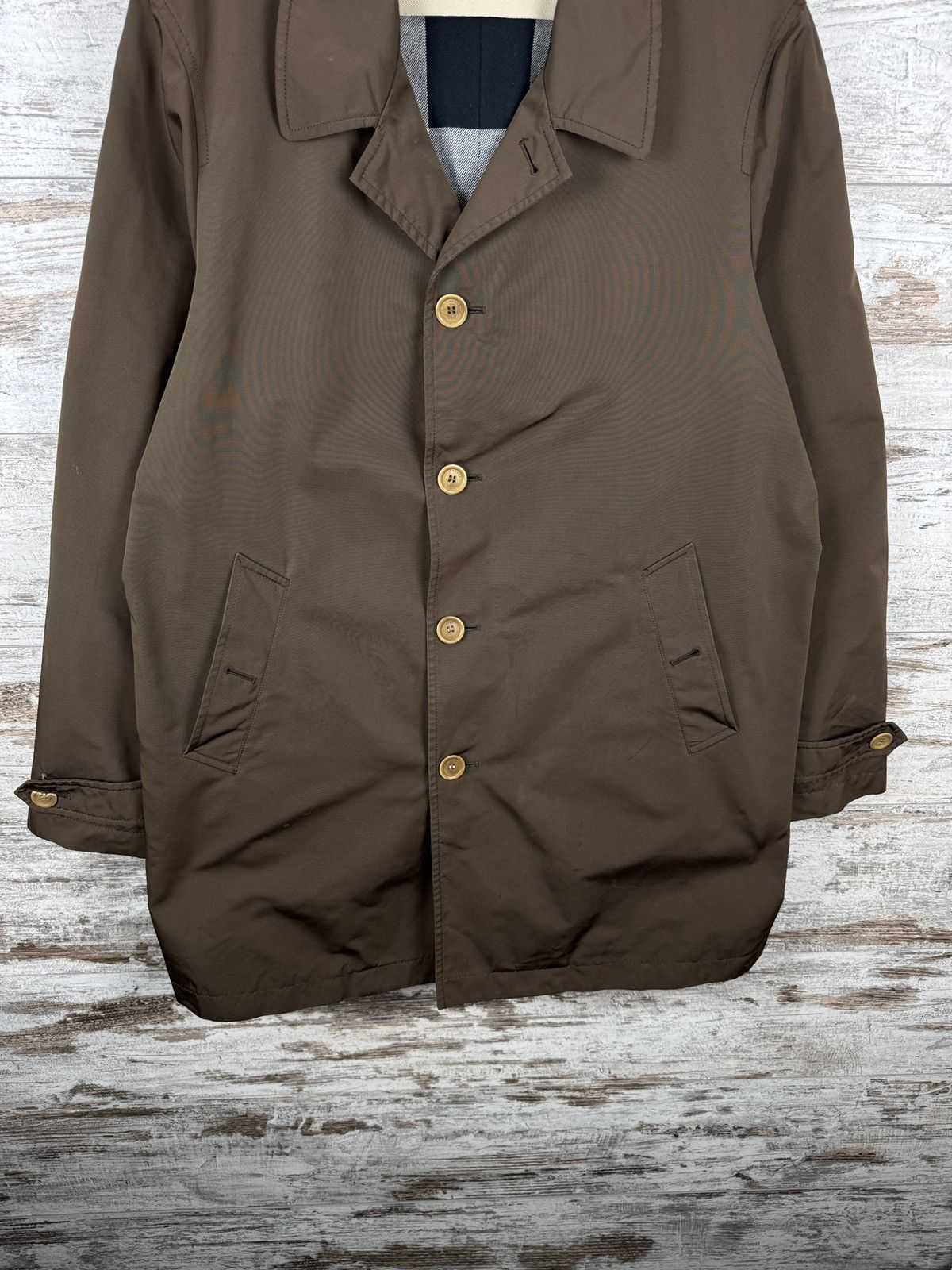 Burberry × Vintage Mens Burberry Brit brown coat trench jacket luxury brown Size US XL / EU 56 / 4 - 4 Thumbnail