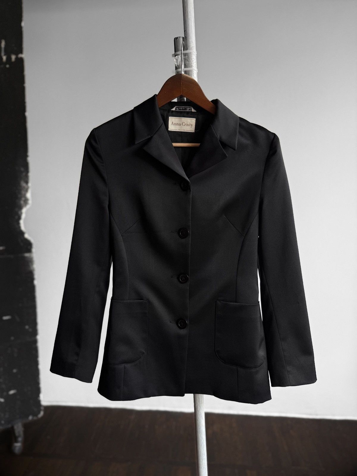 Other Anna Cristy Womens Vintage Y2K Satin 3 Button Blazer Jacket Size M / US 6-8 / IT 42-44 - 1 Thumbnail