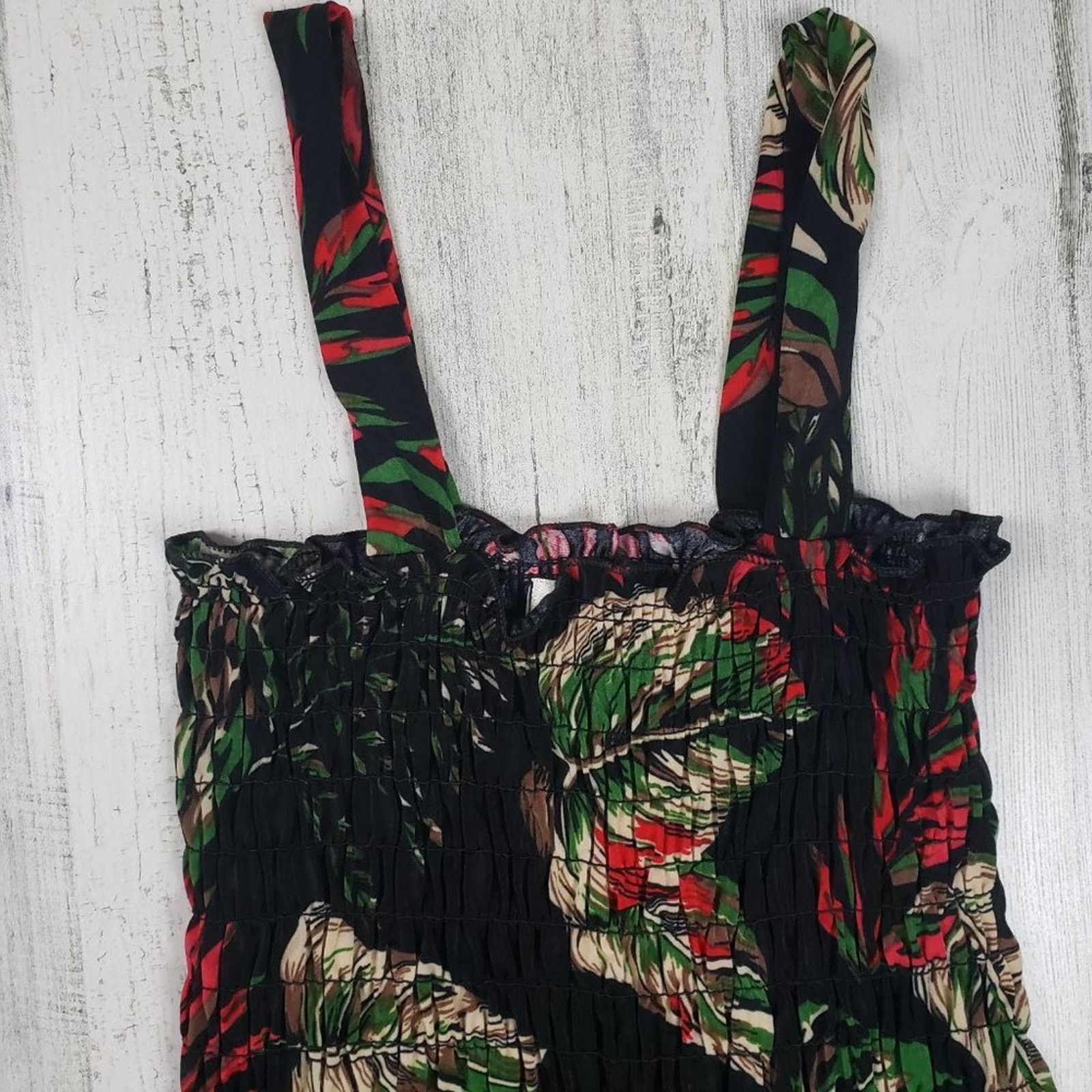 Other NWT Ace Fashions Black Tropical Smocked Sundress Large Size L / US 10 / IT 46 - 2 Thumbnail
