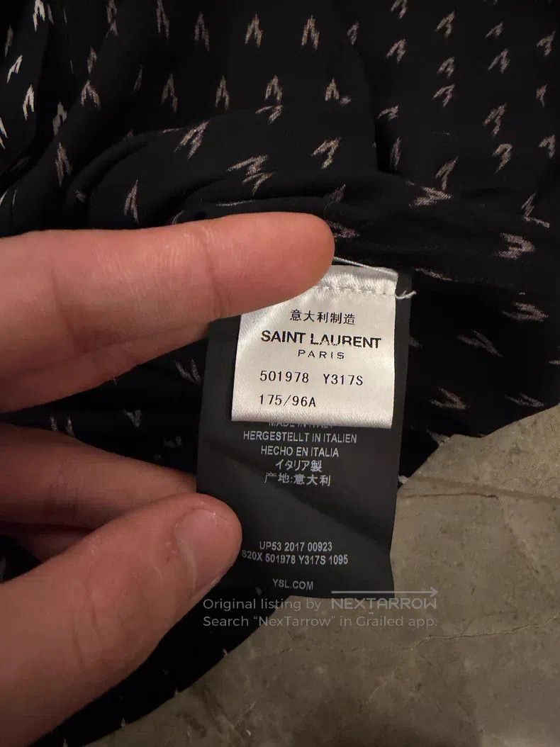 Saint Laurent Paris Saint Laurent Paris Black Lightning Silk Shirt Size XS / US 0-2 / IT 36-38 - 5 Thumbnail