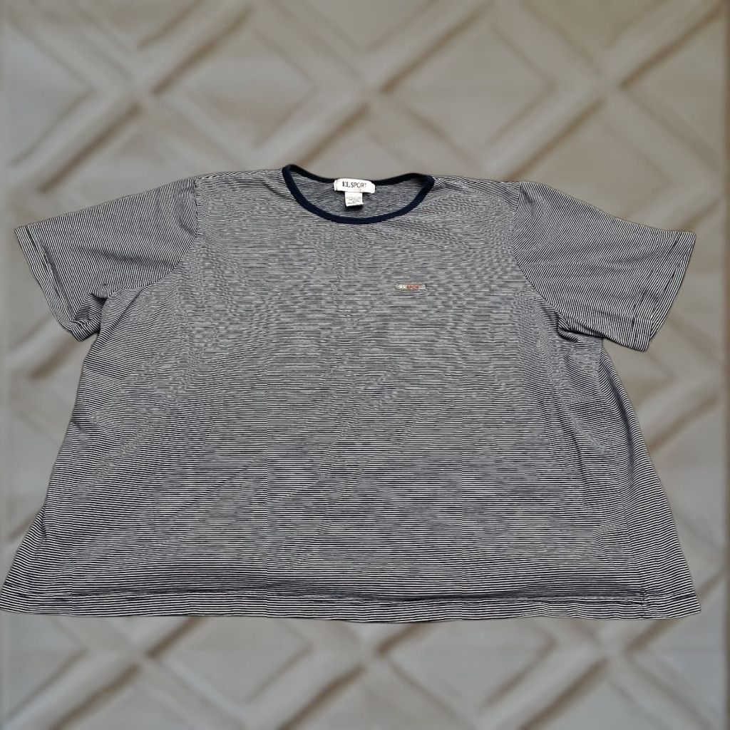 Vintage EL Sport T-Shirt Womens 2X Black Striped Short Sleeve Crew Neck Tee Size XXL / US 16-18 / IT 52-54 - 1 Thumbnail