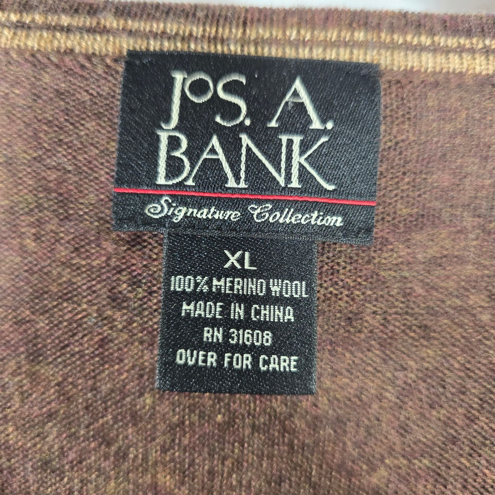 Jos. A. Bank Jos. A. Bank 100% Merino Wool Brown Vest Size XL Size US XL / EU 56 / 4 - 3 Thumbnail