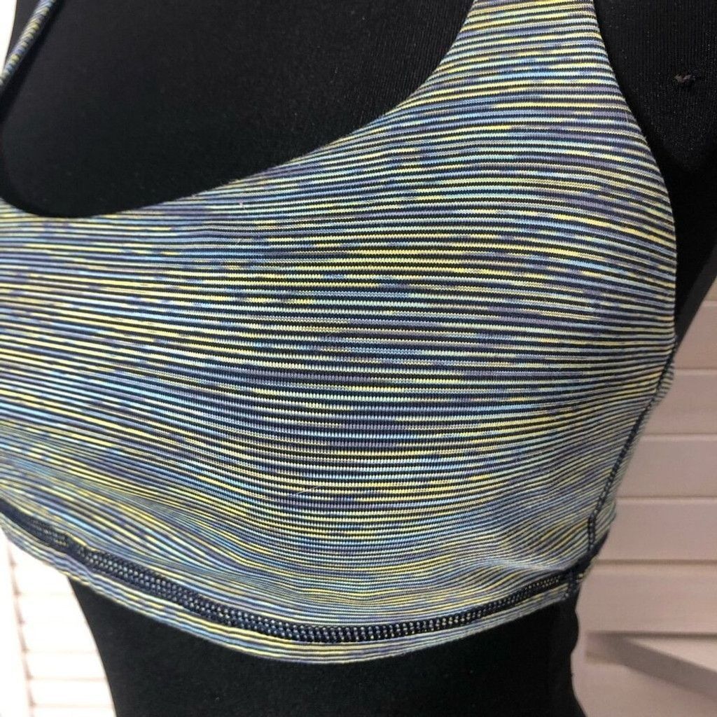 Lululemon Lululemon Bra Sports Padded Strap Back Stretch Blue Yellow S Size ONE SIZE - 8 Thumbnail