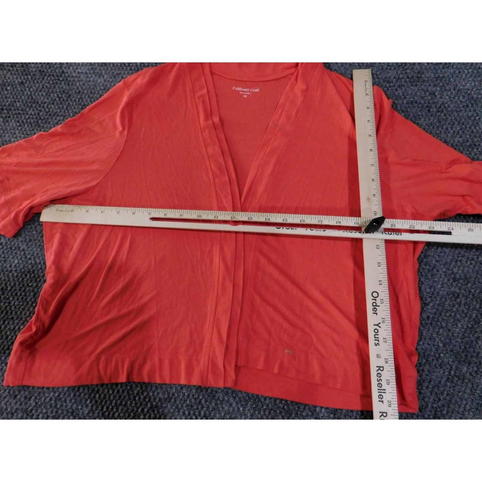 Coldwater Creek Coldwater Creek Cardigan Womens 1X Red Open Front Short Sleeve Lightweight Coverup Shirt Blouse Kimono Vintage No Womens Size XL / US 12-14 / IT 48-50 - 6 Thumbnail