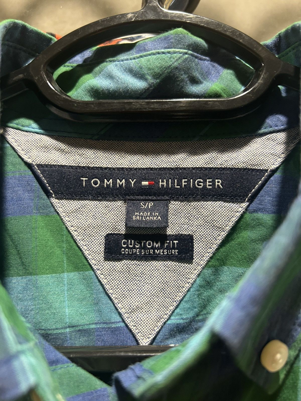 Tommy Hilfiger Tommy Hilfiger Custom Fit Green Blue Plaid Shirt Size US S / EU 44-46 / 1 - 3 Thumbnail