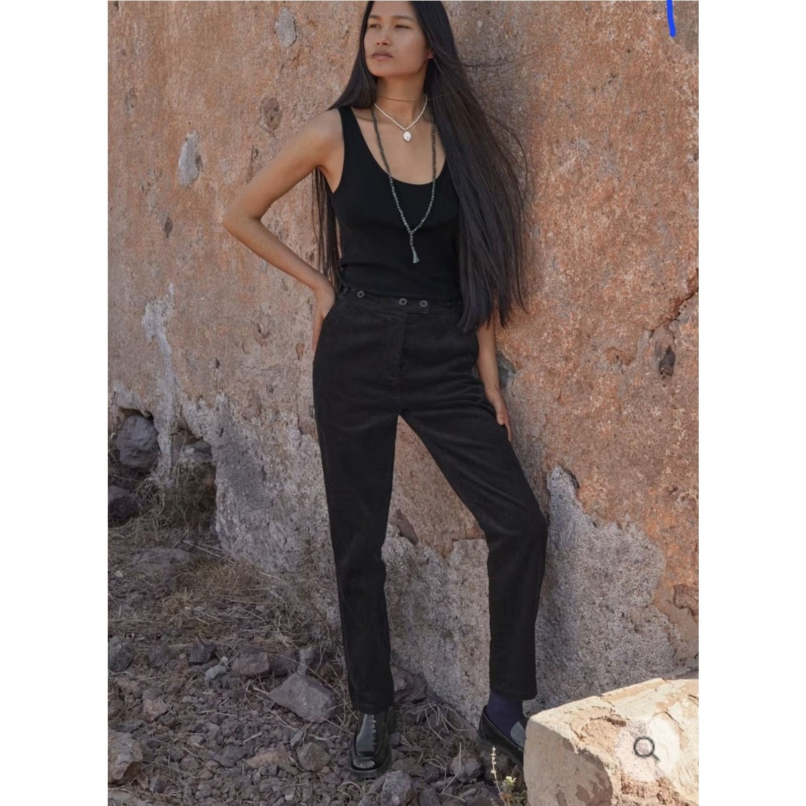 Other New w/Tag Poetry Women's Black Corduroy Cotton Trouser US 10 Size 32" / US 10 / IT 46 - 1 Thumbnail