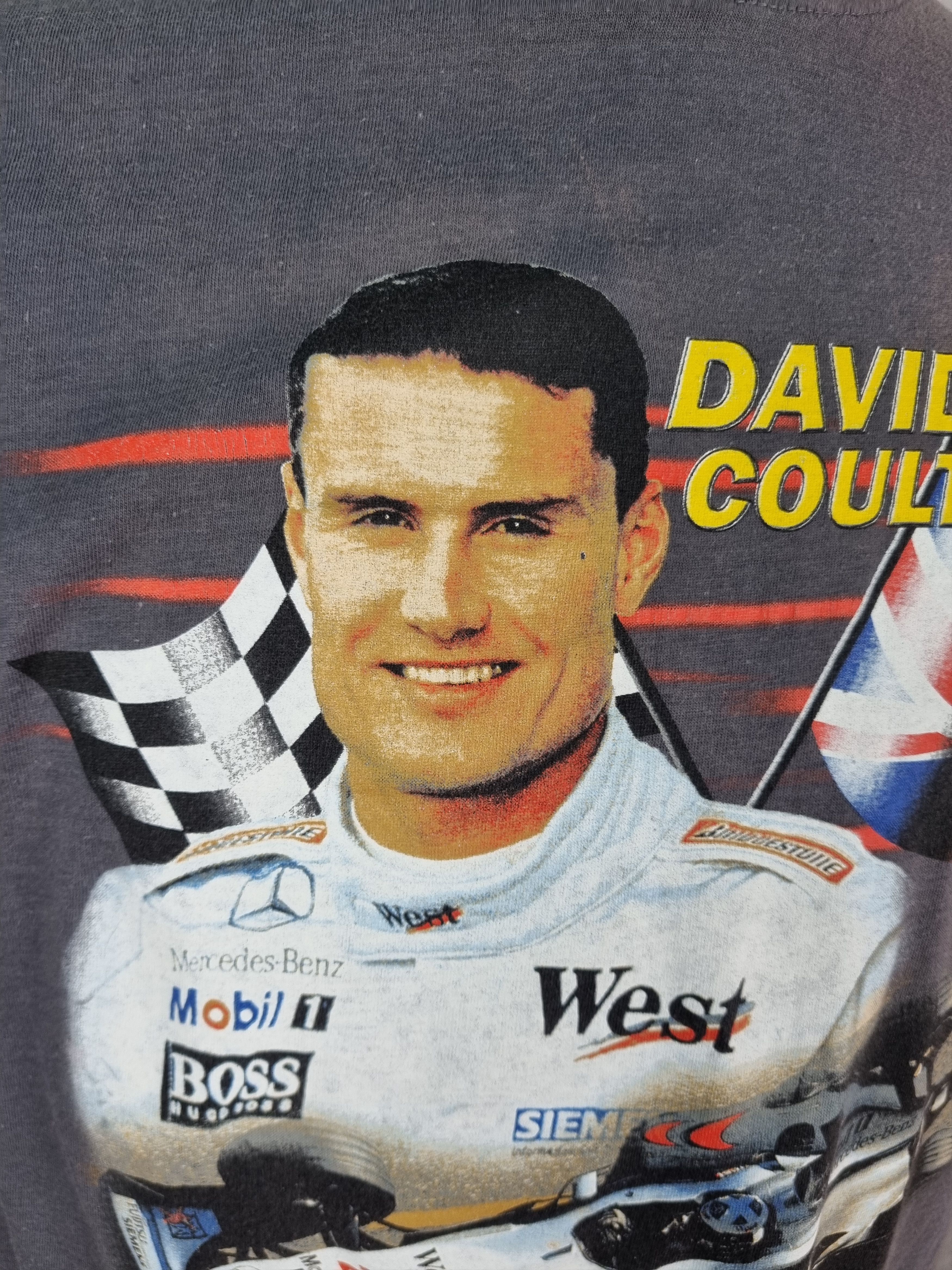 Vintage Portret David Coulthard MOTTORAD Vintage Tee Shirt Size US XL / EU 56 / 4 - 6 Thumbnail