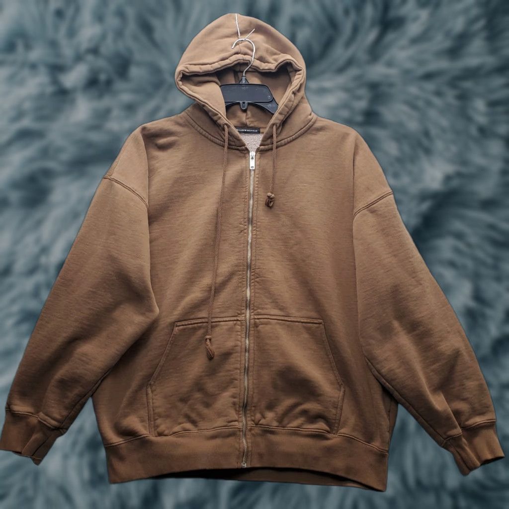 Brandy Melville Brandy Melville Hoodie Womens XL Brown Fleece Lined Relaxed Pouch Pocket Full Zip Hoodie Womens XL Brown Brandy Melville Size XL / US 12-14 / IT 48-50 - 1 Thumbnail