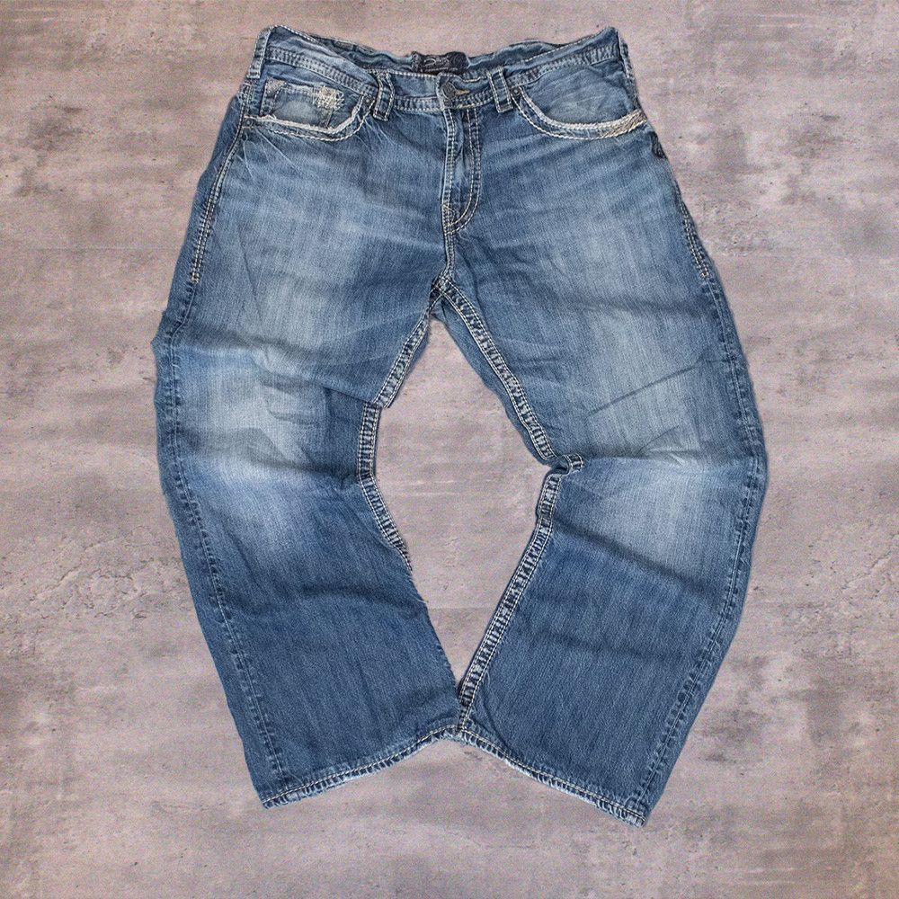 Silver Jeans Co. Y2K 2000's Silver Jeans Grunge Baggy Relax Wide Denim Pants Size US 37 - 2 Thumbnail