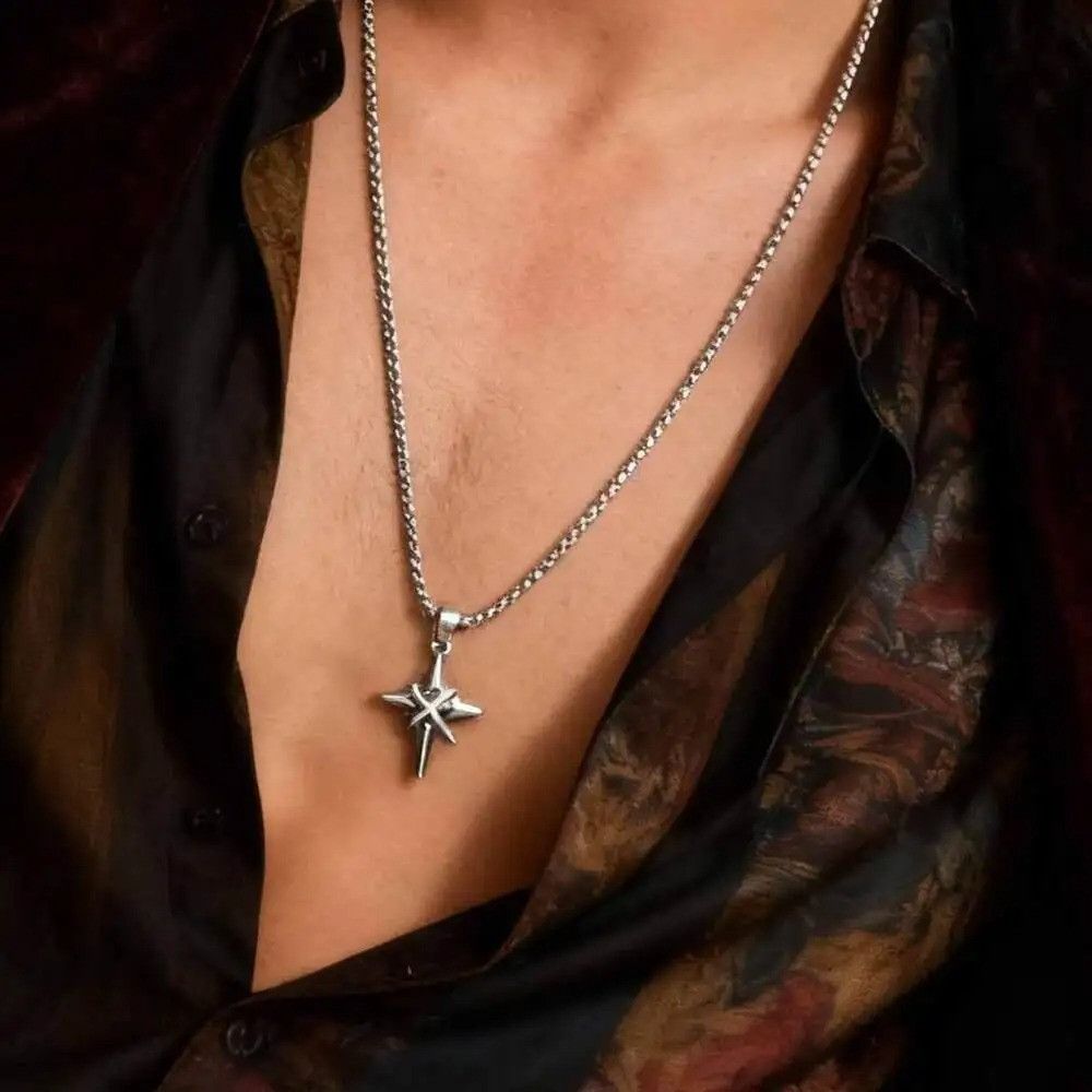 Jewelry Star Cross Pendant Necklace Size ONE SIZE - 5 Thumbnail