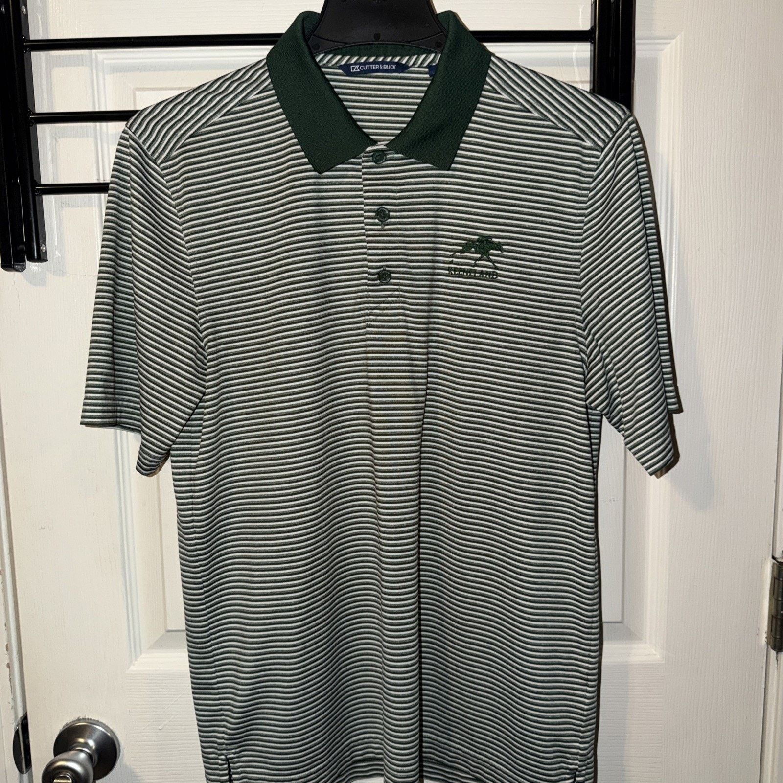 Cutter & Buck Keeneland Polo Shirt Green Striped Small Cutter Buck Size US S / EU 44-46 / 1 - 1 Thumbnail