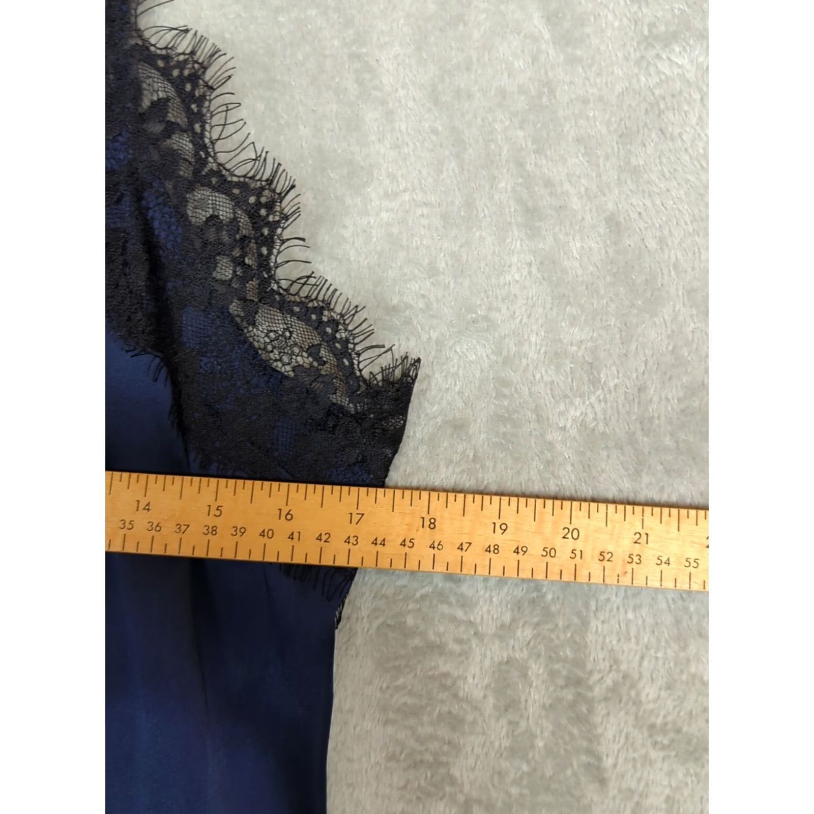 Vintage The Drop Navy Blue Camisole Tank M Women's Lace Satin V-Neck Spaghetti Strap Fairygrunge Witchy TANK Top] Size M / US 6-8 / IT 42-44 - 3 Thumbnail