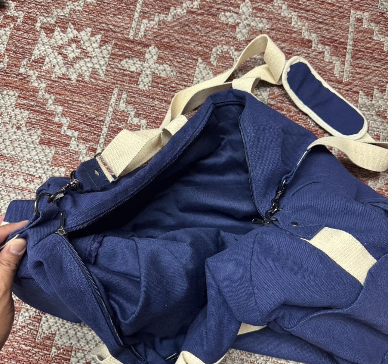 True Religion True Religion Large Duffle Bag Denim Blue Travel Size ONE SIZE - 3 Thumbnail