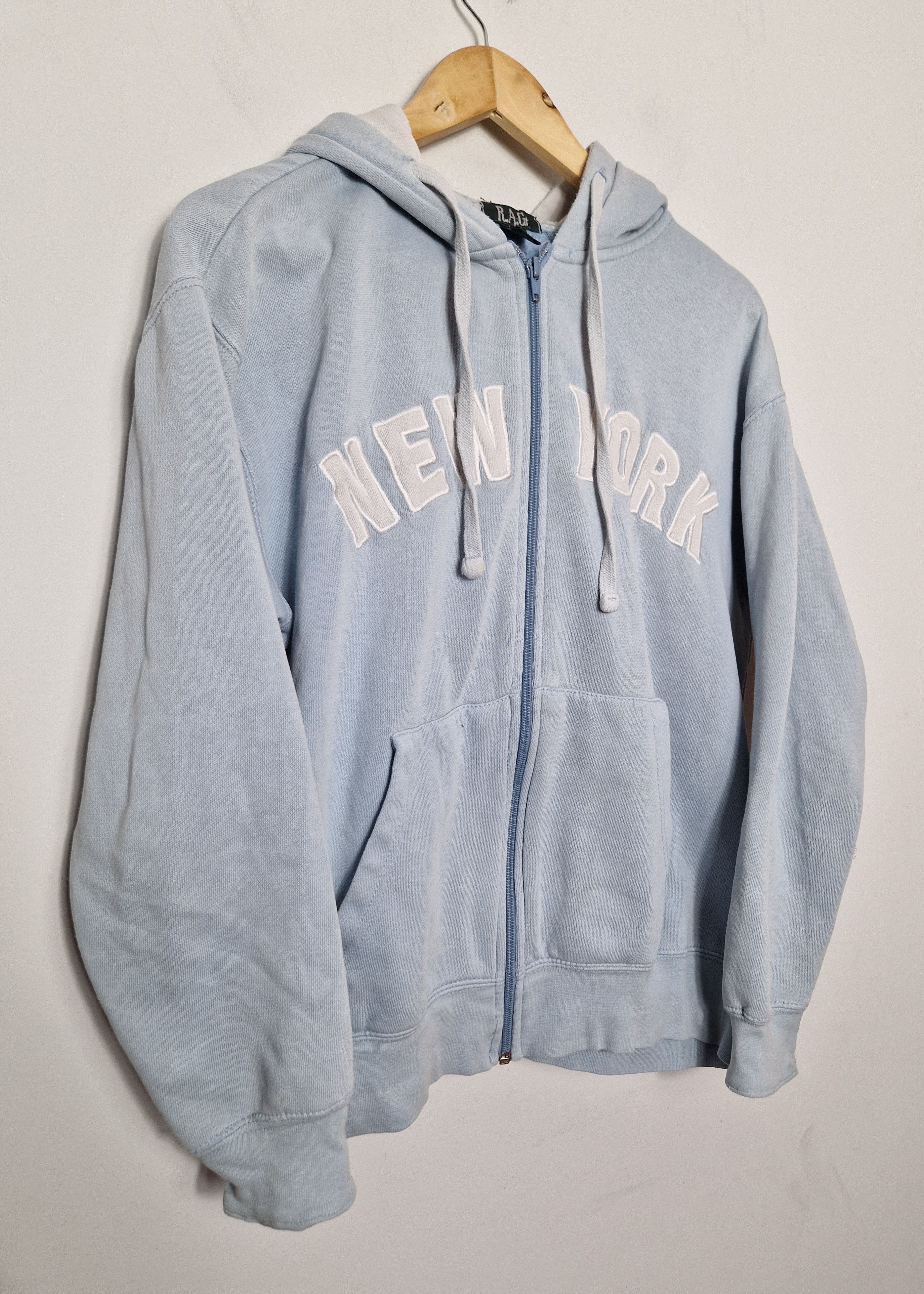 Vintage vintage boxy baby blue New York y2k hoodie Size US L / EU 52-54 / 3 - 3 Thumbnail