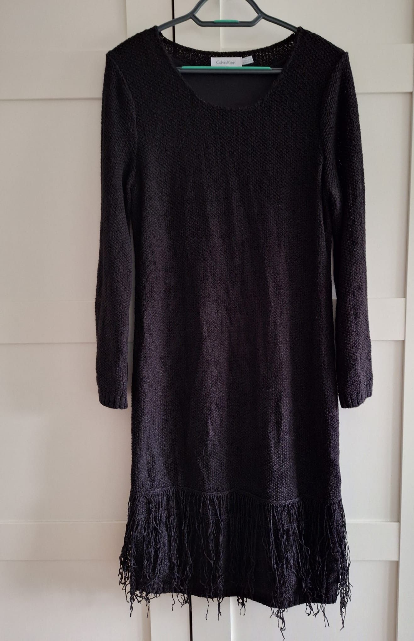 Calvin Klein Calvin Klein Black Knit Fringe Dress S Size S / US 4 / IT 40 - 7 Thumbnail