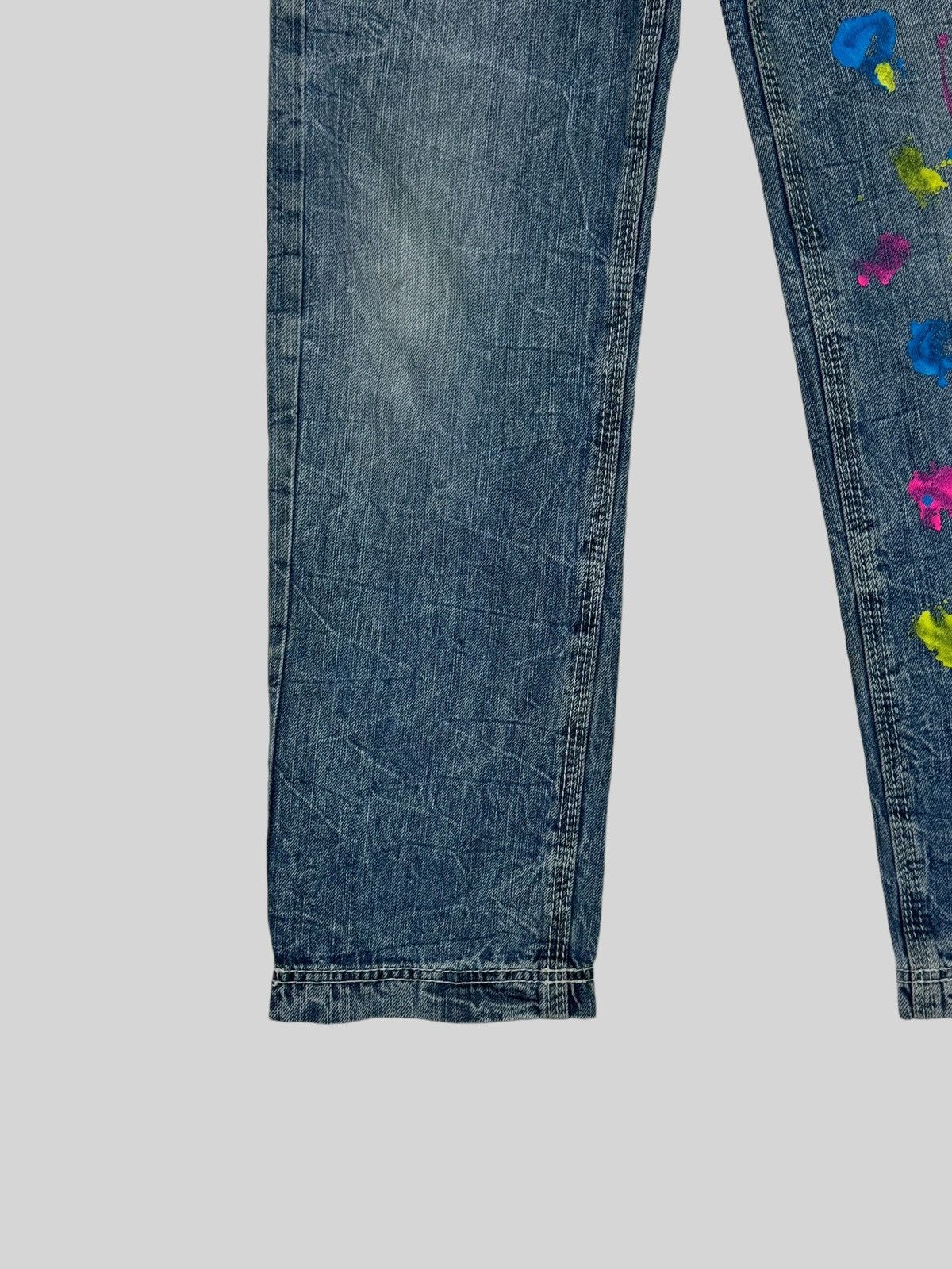 Japanese Brand × Vintage BA-TSU STUDIO ROCK STAR PAINT SPLASHED ACID WASH DENIM JEANS Size US 27 - 6 Thumbnail