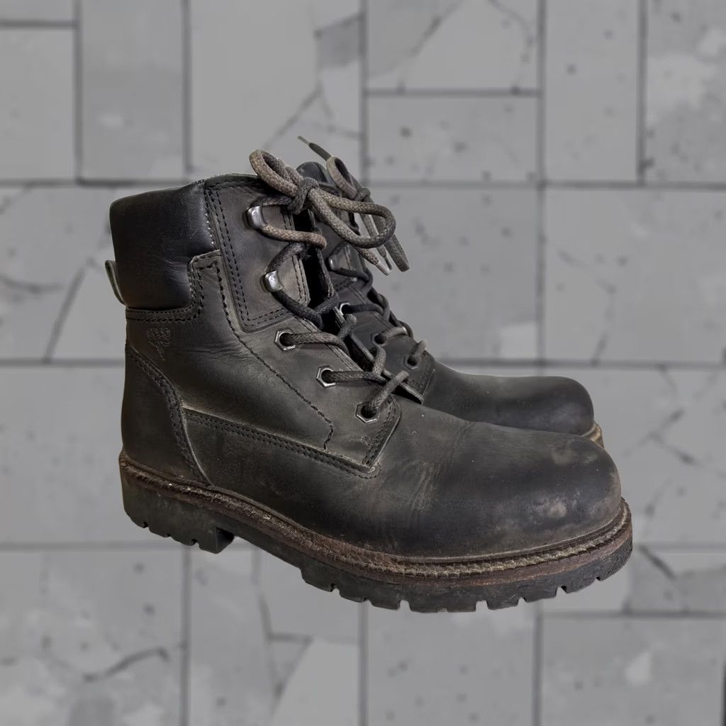 Ecco VINTAGE ECCO CLUB Gray Leather Wool Shearling Lined Work Boots Mens 44 Size US 11 / EU 44 - 1 Thumbnail