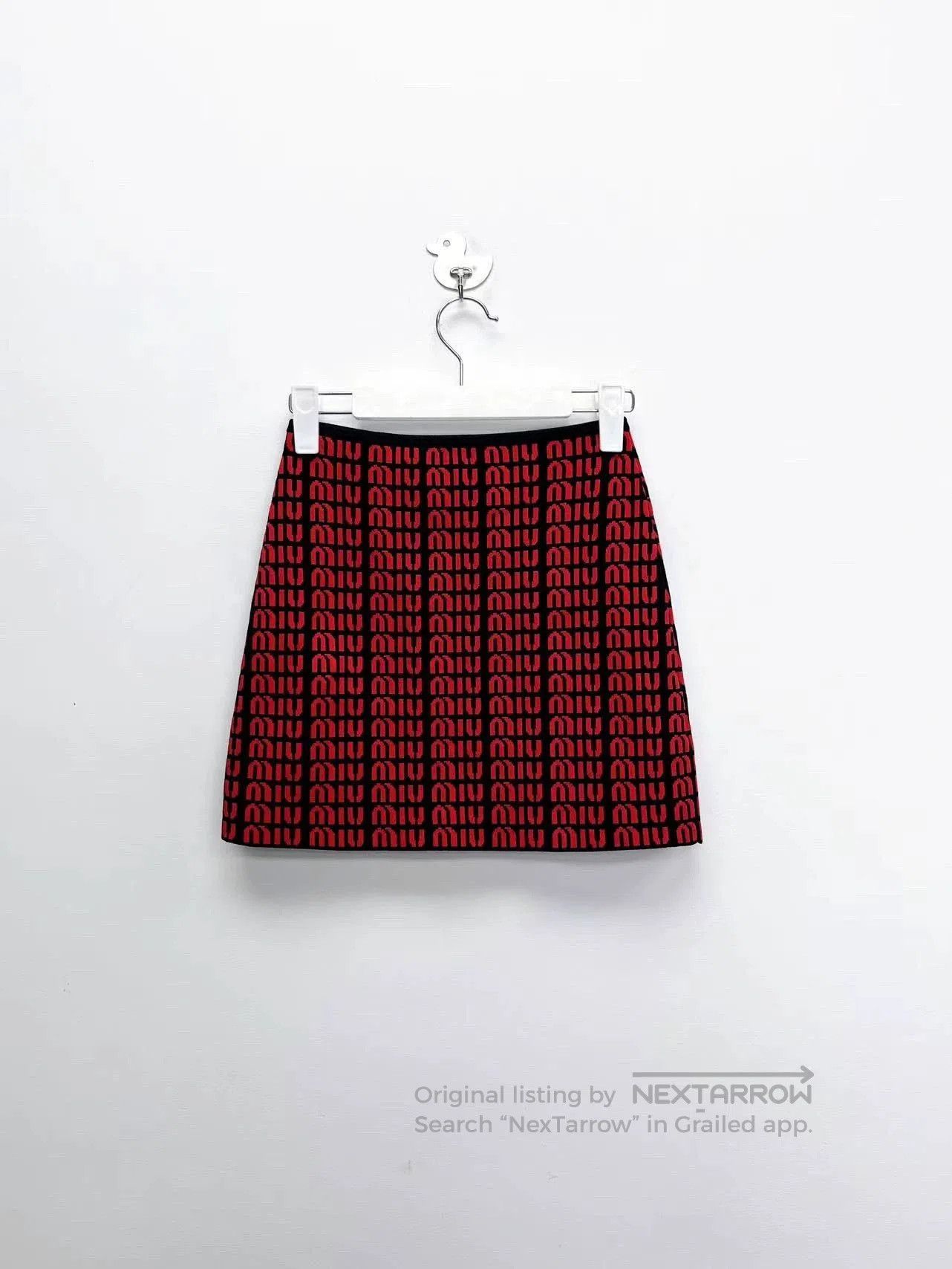 Miu Miu Miu Miu Black Red Logo Knit A. Size 35" - 2 Thumbnail
