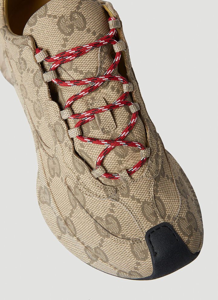 Gucci o1s1wg110425 Men's Gucci Run Sneakers in Beige & Green Size US 7 / EU 40 - 6 Thumbnail