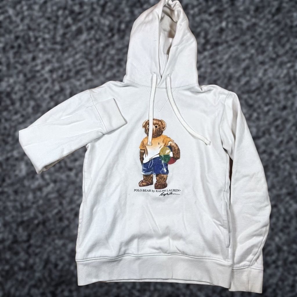 Polo Ralph Lauren Polo Ralph Lauren Hoodie Mens Small S Ivory White Bear Icon Sweatshirt Hoodie Pullover Regular Size Size US S / EU 44-46 / 1 - 1 Thumbnail