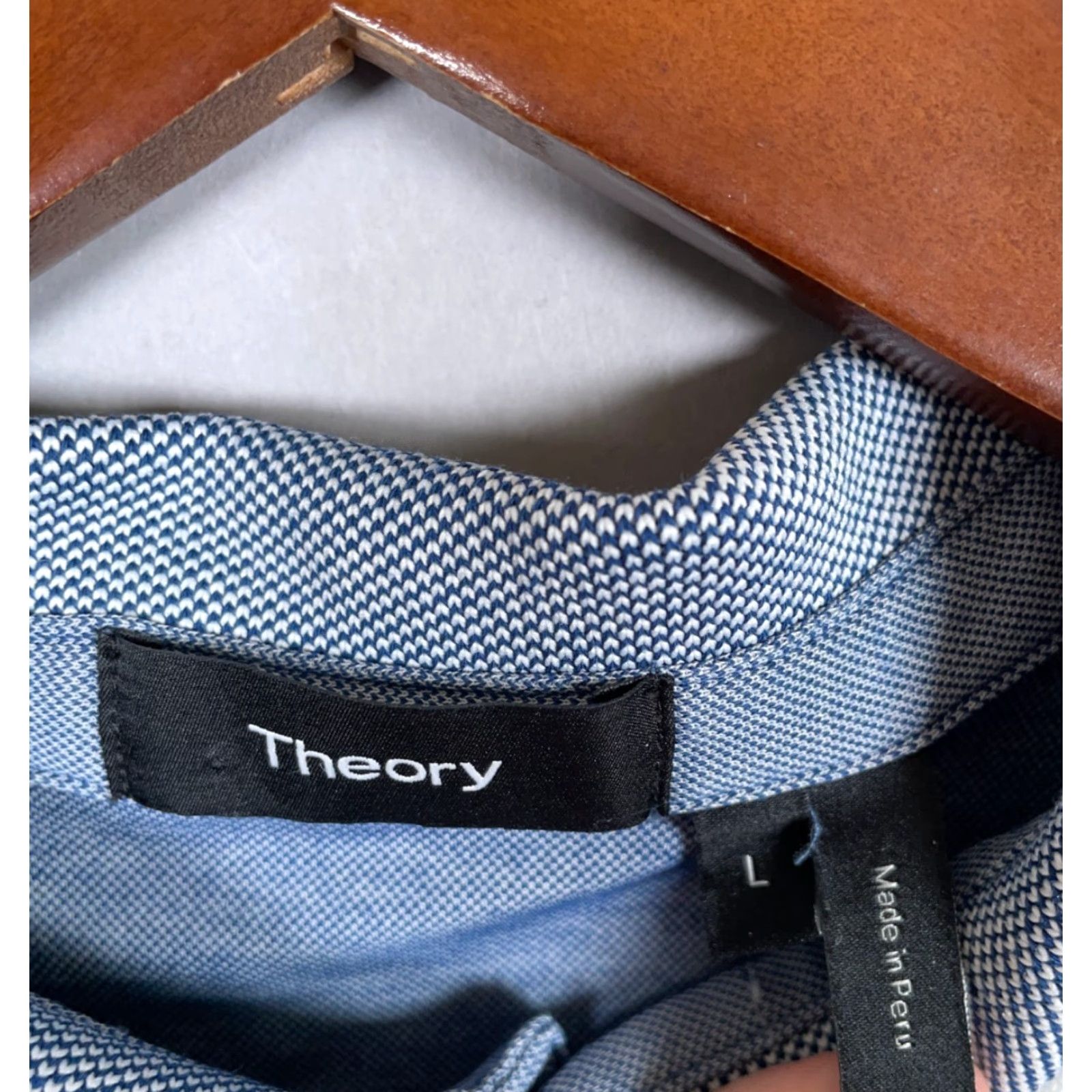 Theory Theory Polo Shirt Adult Large Blue Pima Cotton Blend Lightweight Preppy Size US L / EU 52-54 / 3 - 3 Thumbnail