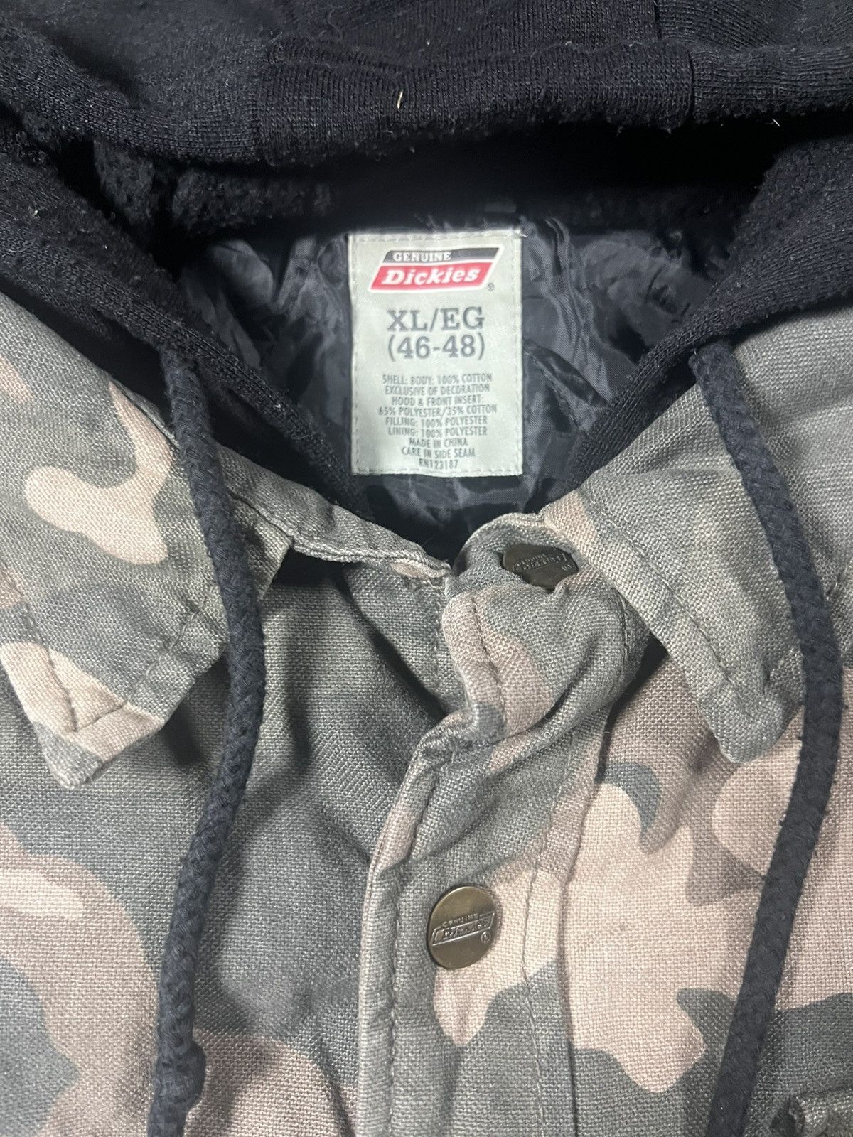 Dickies Vintage 90s Dickies Military Camo Fall Faded Hoodie Jacket Size US XL / EU 56 / 4 - 3 Thumbnail