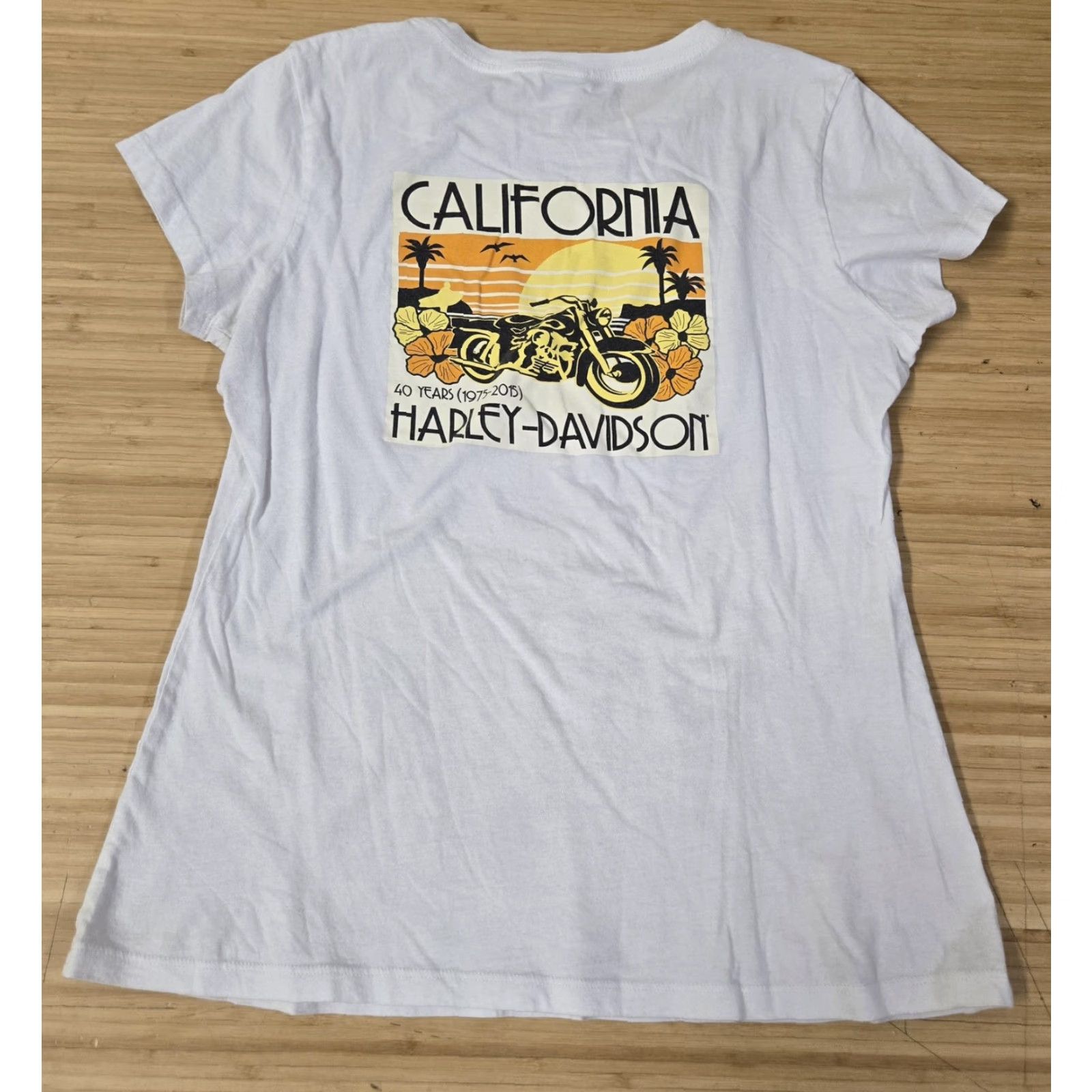 Harley Davidson VINTAGE Harley-Davidson Shirt Womens Large California Los Angeles Motorcycle 2015 USA Size L / US 10 / IT 46 - 4 Thumbnail