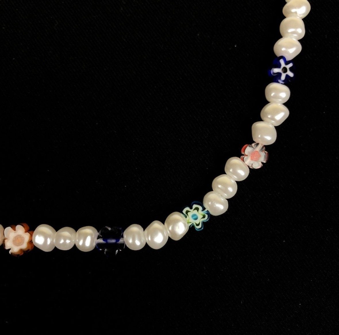 Jewelry Pearl Choker Flower Necklace Y2K Fashion Size ONE SIZE - 3 Thumbnail