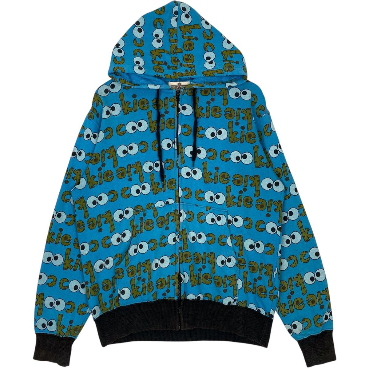 Vintage Vintage Cookie Monster Full Zip Hoodie Sweater Blue Size M Size M / US 6-8 / IT 42-44 - 1 Thumbnail