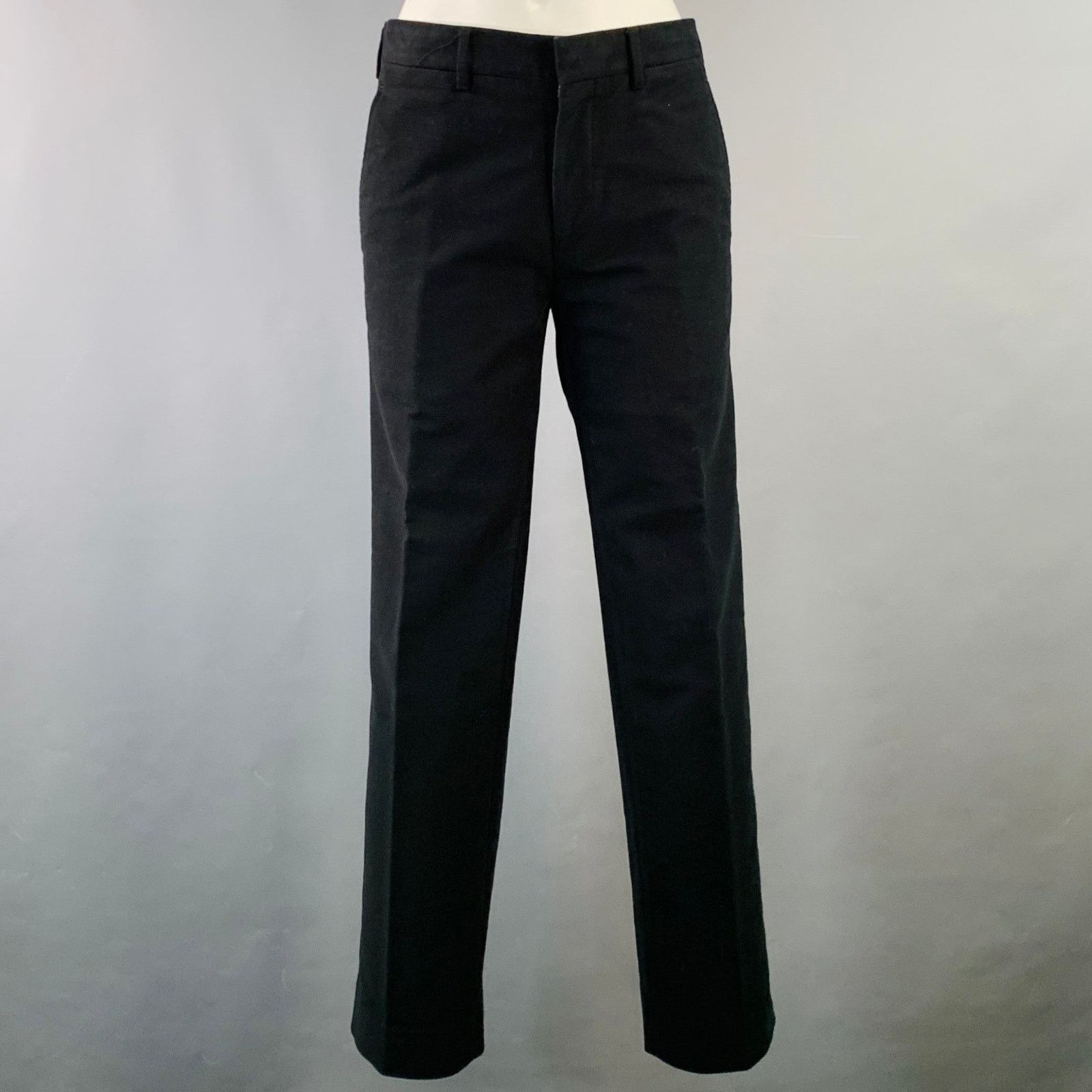 Prada PRADA Regular Black Velvet Cotton Blend Notch Lapel Suit Size 38R - 4 Thumbnail