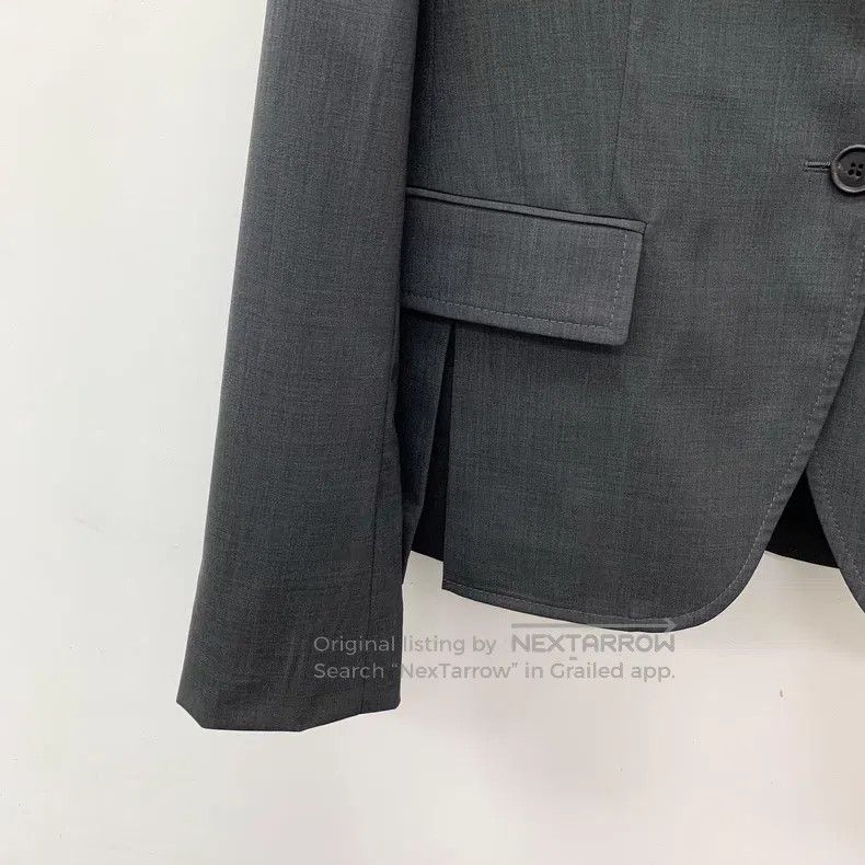 Prada Prada Dark gray sheep wool lapel single-breasted long-slee Size 44R - 4 Thumbnail