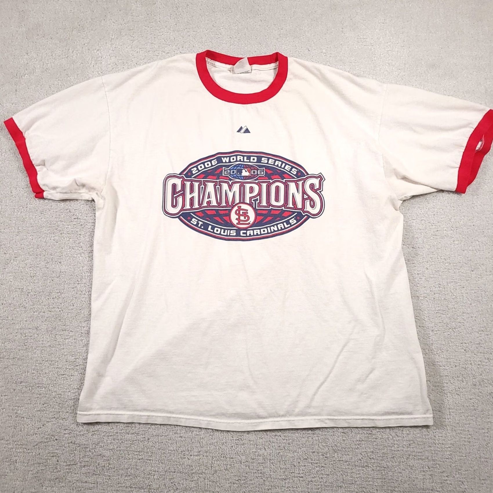 Vintage VINTAGE Cardinals Shirt Mens 2X White Ringer 2006 World Series Champions MLB Y2K Size US XXL / EU 58 / 5 - 2 Thumbnail