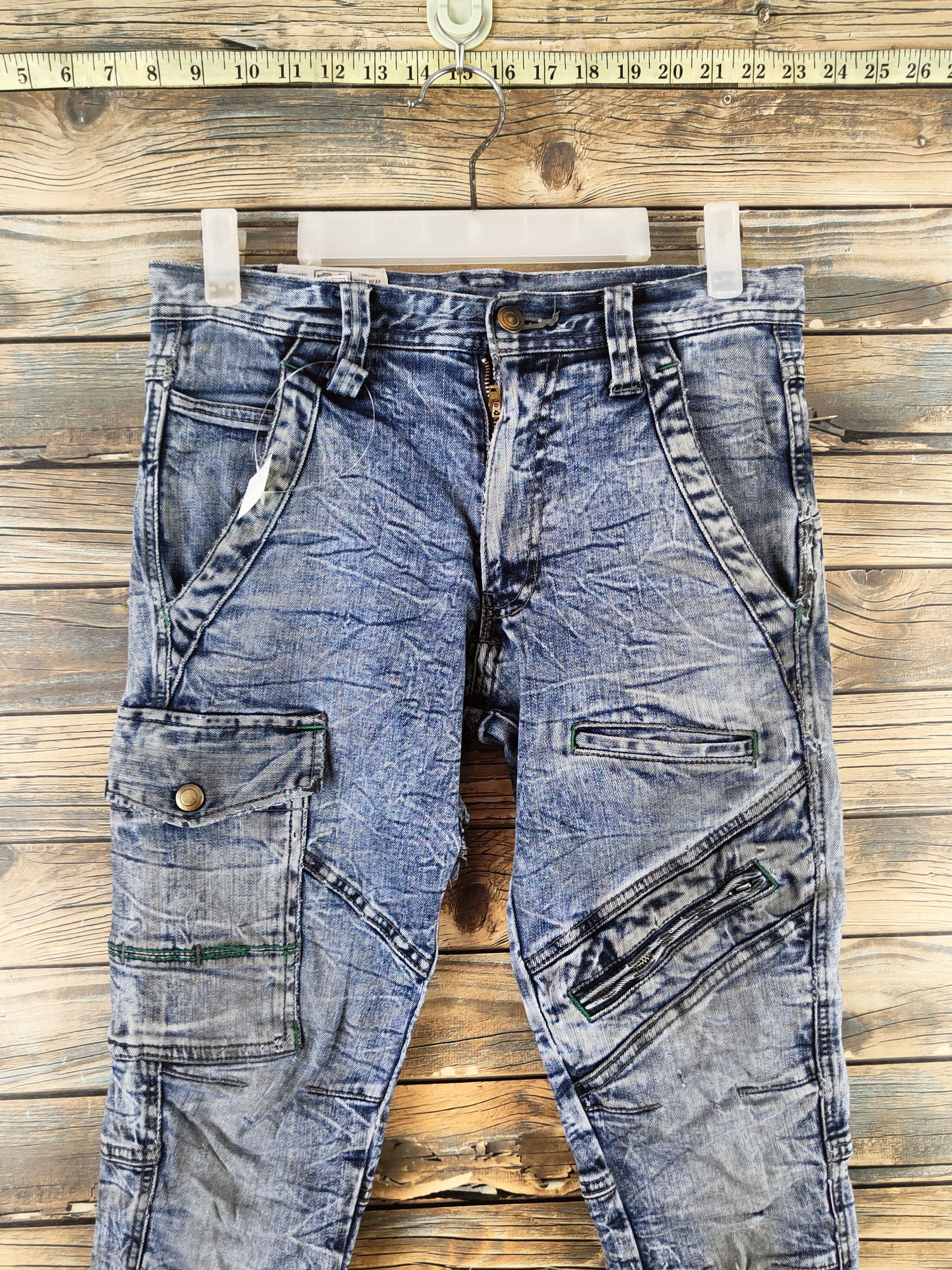 Japanese Brand D Torachi Blue Distressed Ripped Jeans #S2914 Size US 28 / EU 44 - 2 Thumbnail