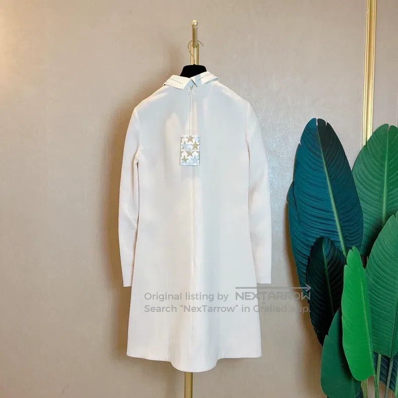 Valentino Valentino Off-white stand-up collar patchwork dress Size M / US 6-8 / IT 42-44 - 5 Thumbnail