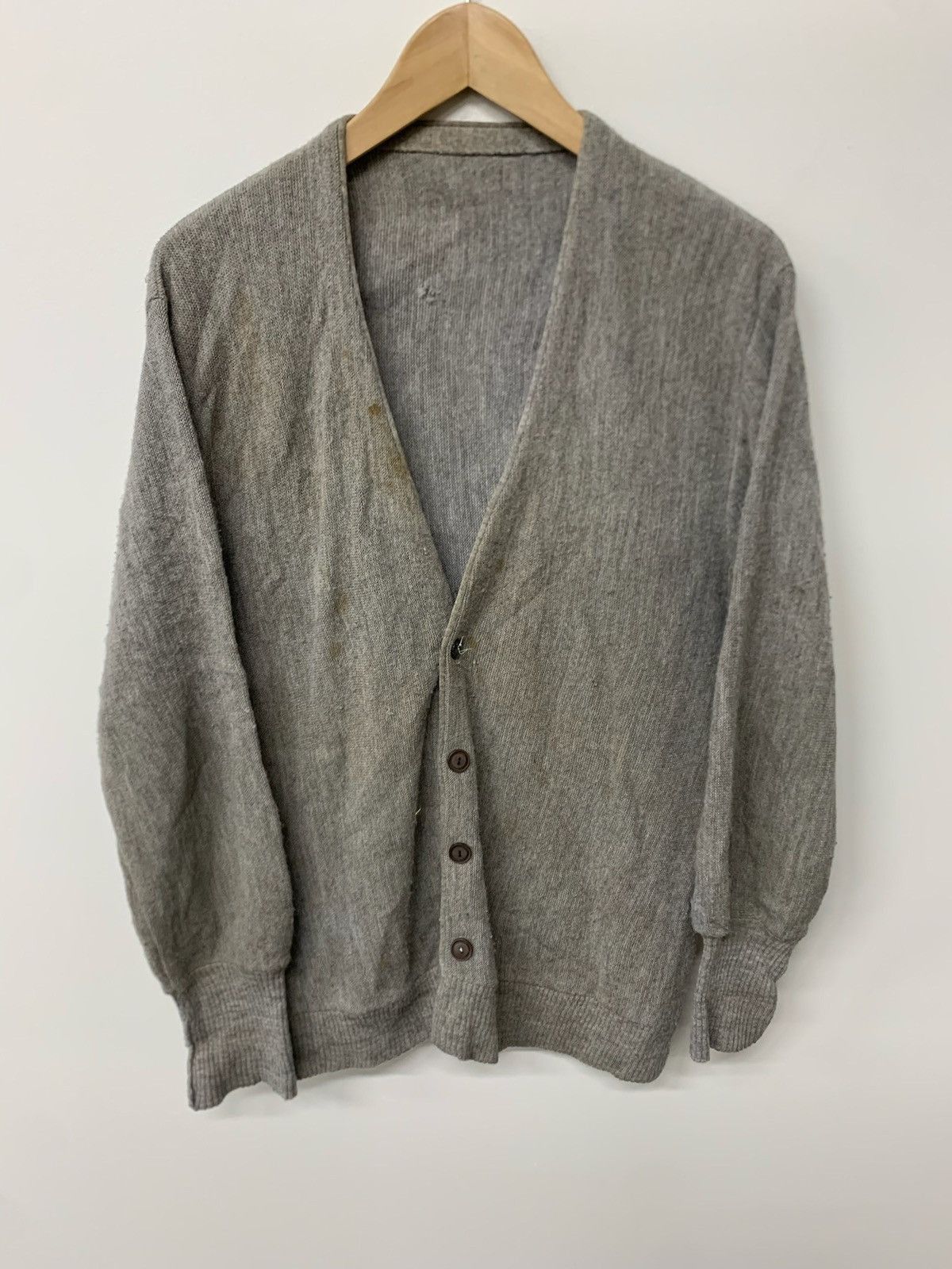 Vintage Vintage Ratty Grey Knit Sweatee Cardigan Size US M / EU 48-50 / 2 - 1 Thumbnail