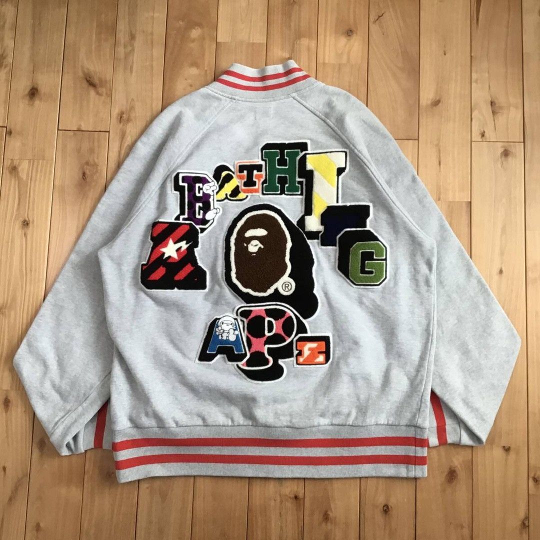 Bape BAPE LOGO sweat varsity jacket a bathing ape NIGO Size US M / EU 48-50 / 2 - 2 Thumbnail
