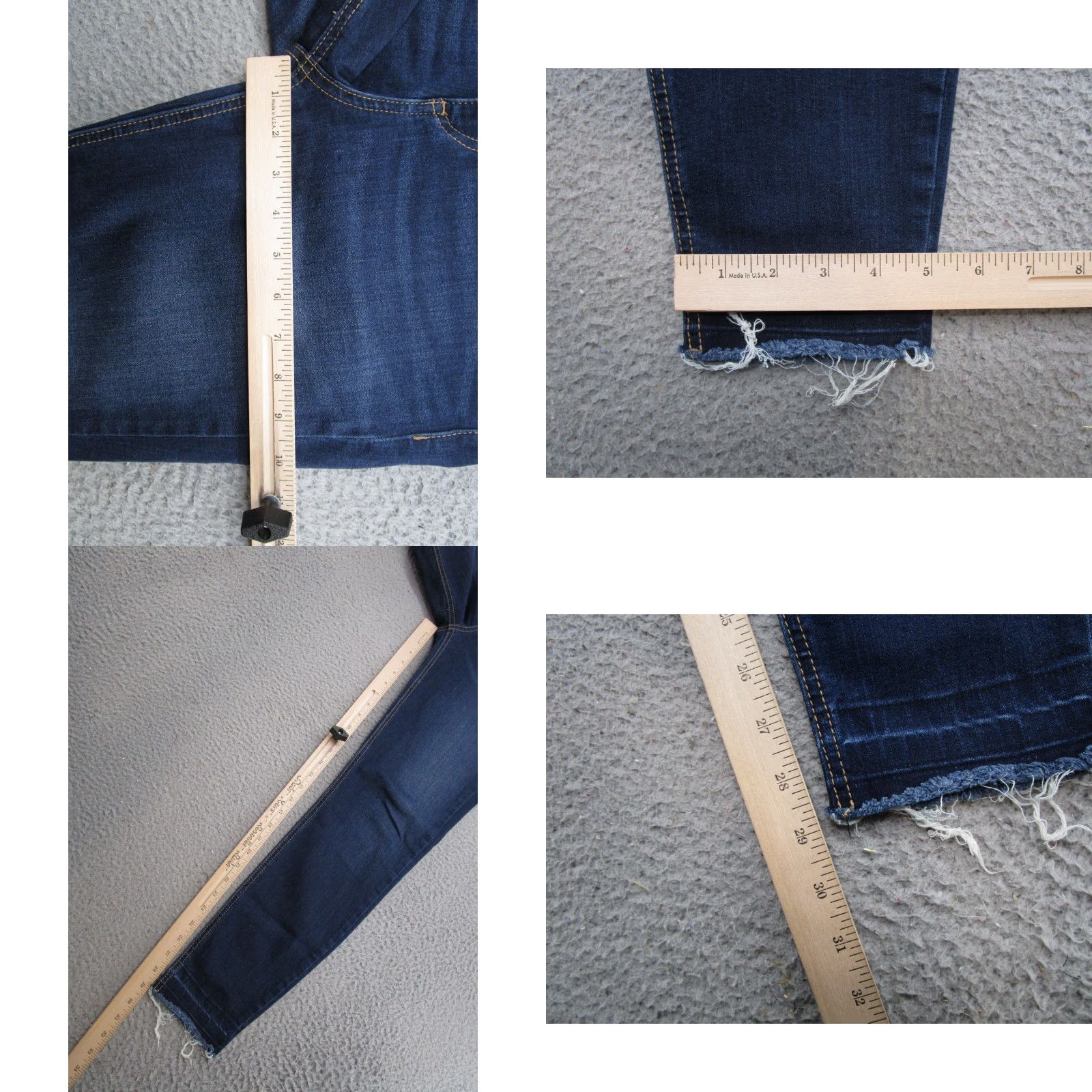 Denime Prosperity Dark Wash Skinny Ankle Stretch Denim Raw Hem Blue Jeans 30 Women Sized 30 Blue Prosperity Jeans Skinny Stretch Dark Wash Women 30 Size 30" / US 8 / IT 44 - 8 Thumbnail