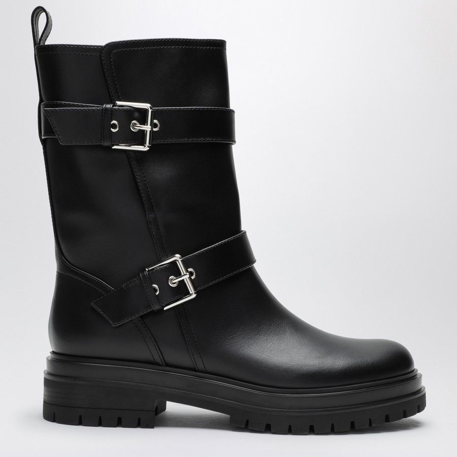 Gianvito Rossi o1d2blof0824 Leather Thiago Boots in Black Size US 9 / IT 39 - 1 Thumbnail