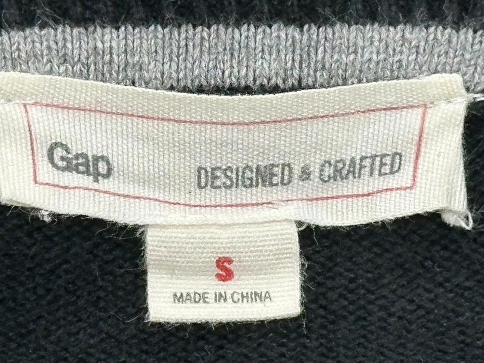 Gap Gap 100% Cotton Long Sleeve V-Neck Sweater Black Mens S Size US S / EU 44-46 / 1 - 7 Thumbnail